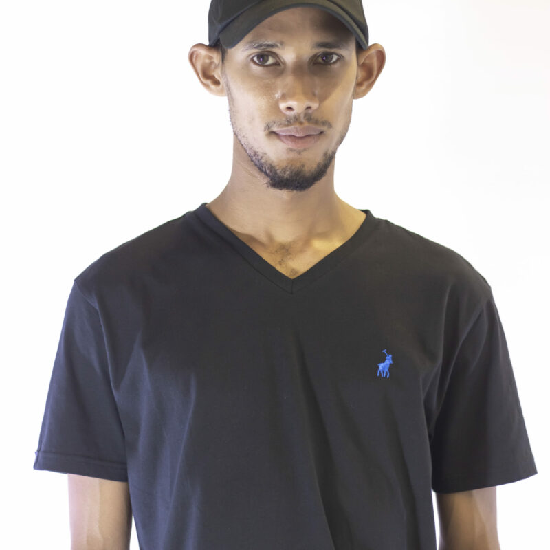 POLO V-NECK T-SHIRT BLACK