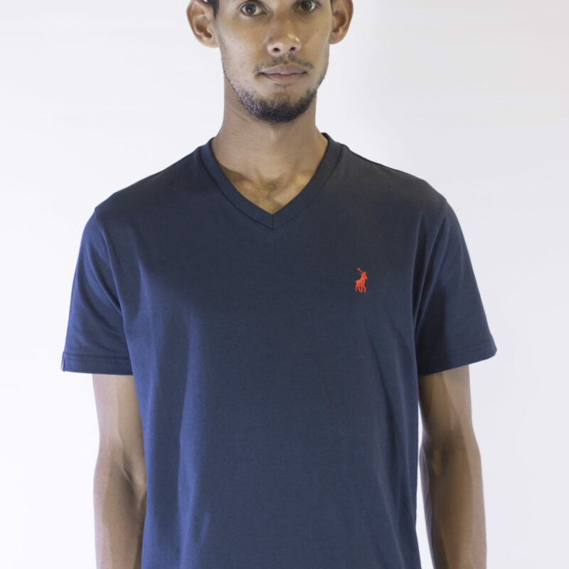 POLO V-NECK T-SHIRT BLUE