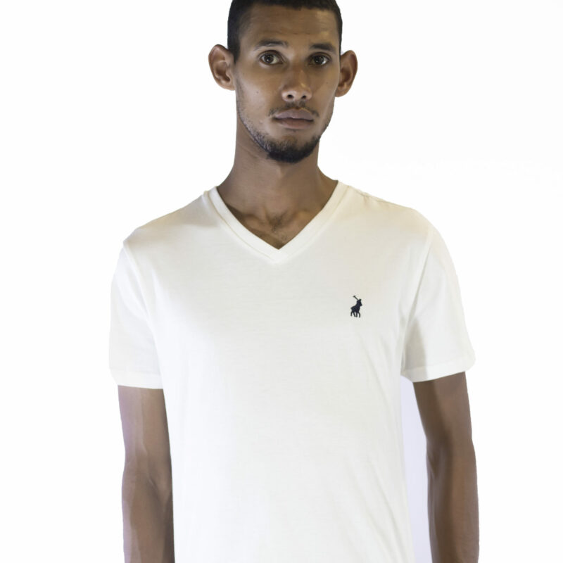 POLO V-NECK T-SHIRT WHITE